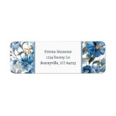 Blue Floral Easter Retouradres Etiket (Voorkant)