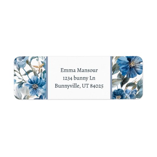 Blue Floral Easter Retouradres Etiket (Voorkant)