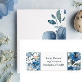 Blue Floral Easter Retouradres Etiket