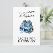 Blue Floral Een nieuw Chapter Vrijgezellenfeest Informatiekaartje (Staand voorkant)