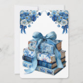 Blue Floral Een nieuw Chapter Vrijgezellenfeest Kaart (Achterkant)