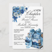 Blue Floral Een nieuw Chapter Vrijgezellenfeest Kaart (Voorkant)