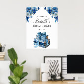 Blue Floral Een nieuw Chapter Vrijgezellenfeest Poster (Thuiskantoor)