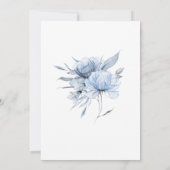 *~* Blue Floral Elegant AR15 WEDDING Roos RSVP + Kaart (Achterkant)