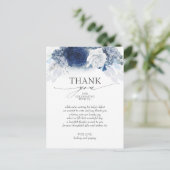 Blue Floral Elegant Baby shower dank u Briefkaart (Staand voorkant)