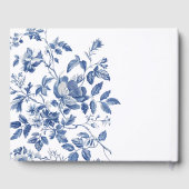 Blue Floral Elegant Botanical Wedding Reception Gastenboek (Achterkant)