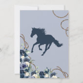 Blue Floral & Elegant Crest Cowgirl Ranch Sweet 16 Kaart (Achterkant)