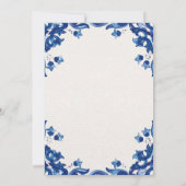 Blue Floral Elegant Fiesta Spanish Wedding Kaart (Achterkant)