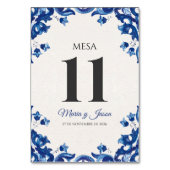 Blue Floral Elegant Fiesta Spanish Wedding Kaart (Voorkant)