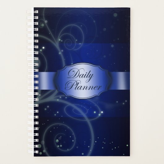 Blue Floral Elegant Planner (Voorkant)