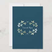Blue Floral Elegant Simple Chic Stylish Wedding Save The Date (Achterkant)