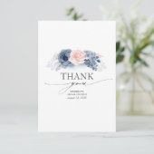 Blue Floral Elegant Vrijgezellenfeest Hartelijk da Kaart (Staand voorkant)