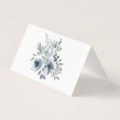 Blue Floral Elegant Wedding Name Place Cards Kaart (Achterkant)