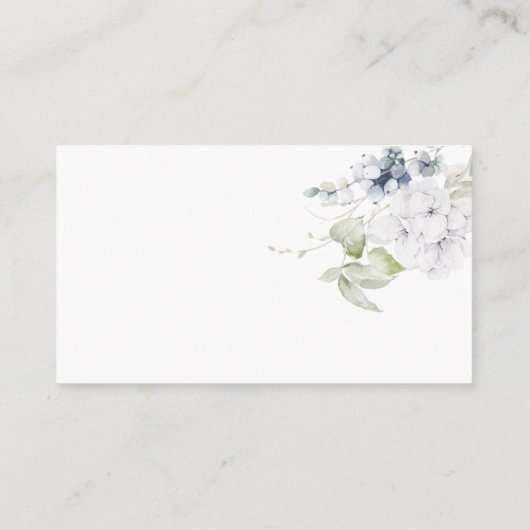 Blue Floral Elegant Wedding Website /Details Enclo Informatiekaartje (Achterkant)