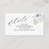 Blue Floral Elegant Wedding Website /Details Enclo Informatiekaartje (Voorkant)