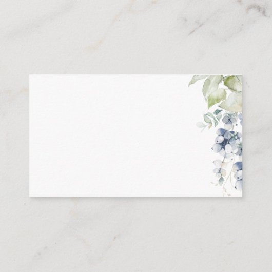 Blue Floral Elegant Wedding Website /Details Informatiekaartje (Achterkant)