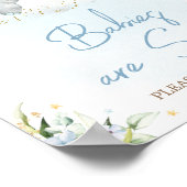 Blue Floral Elephant Baby shower Baby's zijn zoet Poster (Hoek)