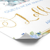 Blue Floral Elephant, denk je eens hoeveel Lollies Poster (Hoek)