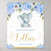 Blue Floral Elephant, denk je eens hoeveel Lollies Poster (Voorkant)