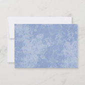 Blue Floral Embossed RSVP Kaart (Achterkant)