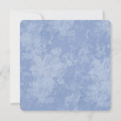 Blue Floral Embossed Wedding-uitnodiging Kaart (Achterkant)