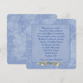 Blue Floral Embossed Wedding Vow Renewal Kaart (Voorkant / Achterkant)