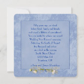 Blue Floral Embossed Wedding Vow Renewal Kaart (Voorkant)