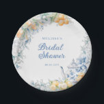 Blue Floral en Citrus Vrijgezellenfeest Tea Party Papieren Bordje<br><div class="desc">Verplaats jezelf naar een prachtige tuin van elegantie met onze Elegant Blue Floral en Citrus Vrijgezellenfeest Tea Party Paper Borden, een feest waar verfijning voldoet aan de verfrissende charme van citrusachtig genot. Dit ontwerp is een naadloze mix van de kalmerende tinten blauw met de levendige energie van gele citroenen om...</div>