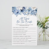 Blue Floral Eyes op het bruid Vrijgezellenfeest sp Briefpapier (Staand voorkant)