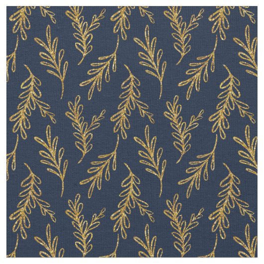 Blue Floral Fabric Seamless Pattern Elegant Boho Stof (Close Up)