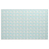 Blue Floral Fabric Stof (Yard (91,4 cm))