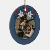 Blue Floral Family Elegant Ornament  (Rechts)