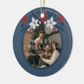 Blue Floral Family Elegant Ornament  (Links)
