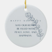 Blue Floral Family Elegant Ornament  (Achterkant)