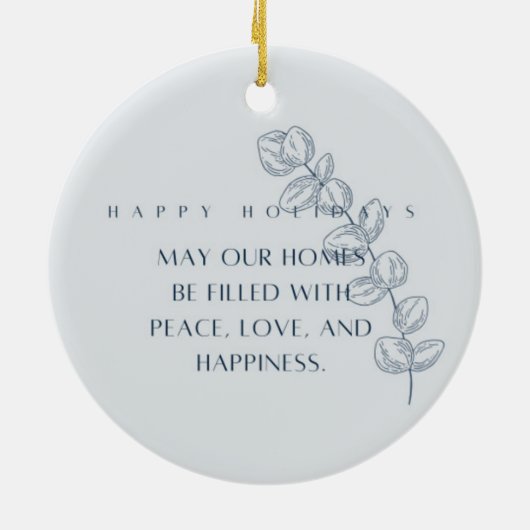 Blue Floral Family Elegant Ornament  (Achterkant)