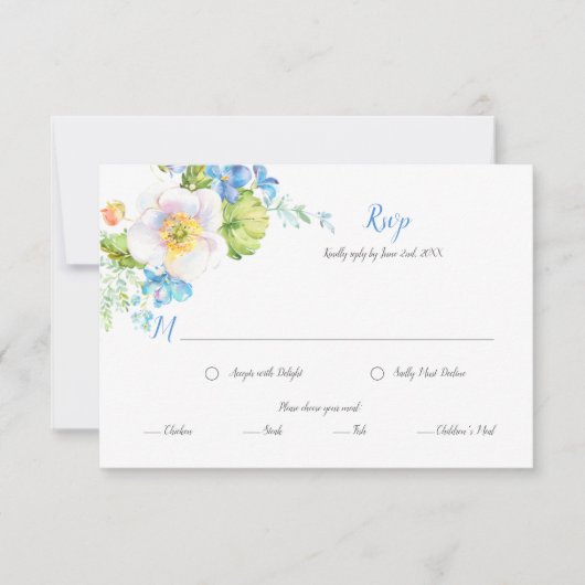 Blue Floral Fantasy Floral Meal Selection RSVP (Voorkant)
