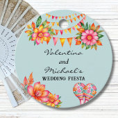 Blue Floral Fiesta Mexicaanse bruiloft Dank u Bedankjes Labels