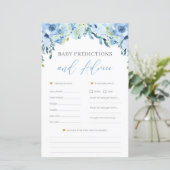 Blue Floral Flowers Baby Predics and Advice (Staand voorkant)