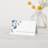 Blue Floral Folded Place Card Plaatskaartje (Achterkant)