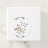 Blue Floral Foliage Safari Baby shower Pop it Bedankjes Labels (In situ)