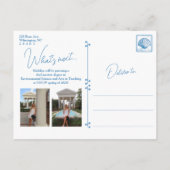 Blue Floral Frame Coastal Graduation Postcard Briefkaart (Achterkant)