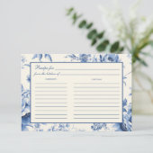 Blue Floral Franse Toile Vrijgezellenfeest Recept  Save The Date (Staand voorkant)