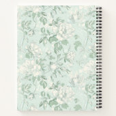 Blue Floral French Toile Flower Custom Name Recipe Notitieboek (Achterkant)