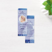 Blue Floral Funeral bladwijzer sjabloon Mini Visitekaartjes (Bureau)