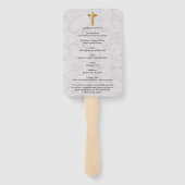 Blue Floral Funeral Celebration of Life Hand Fan Handwaaier (Achterkant)