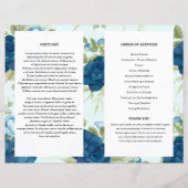 Blue floral Funeral Program sjabloon (Achterkant)