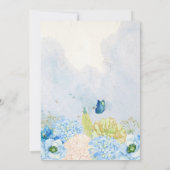 Blue floral garden bridal shower kaart (Achterkant)