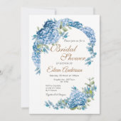 Blue Floral Garden Bruidsdouche uitnodiging (Voorkant)