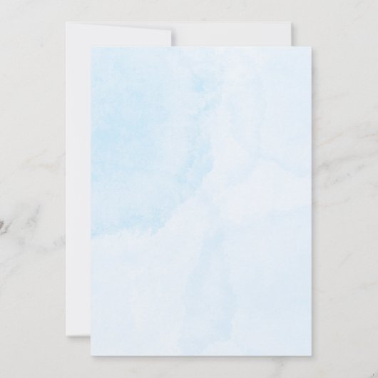 Blue Floral Garden Bruidsdouche uitnodiging (Achterkant)