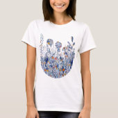 Blue Floral Garden T-shirt (Voorkant)